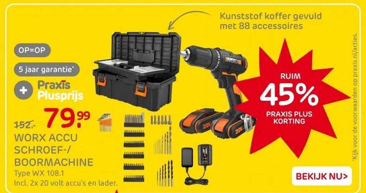 WORX ACCU SCHROEF-/BOORMACHINE Type WX 108.1