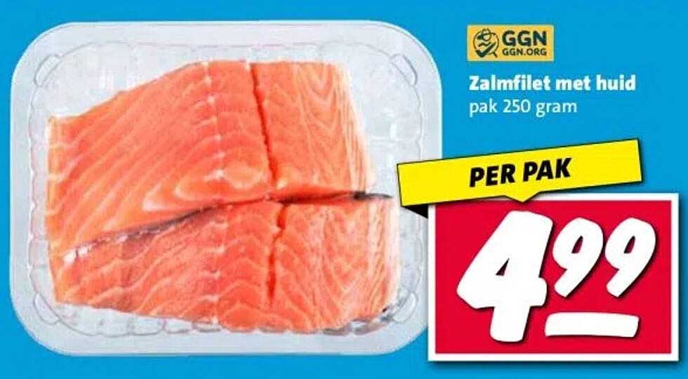 Zalmfilet met huid pak 250 gram
