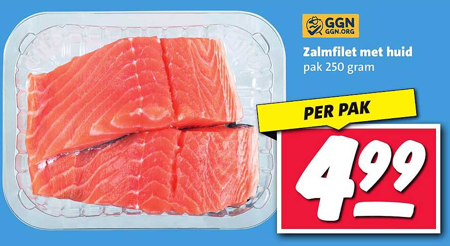 Zalmfilet met huid pak 250 gram