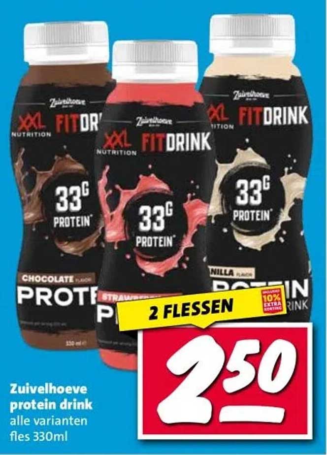 Zuivelhoeve protein drink alle varianten fles 330ml