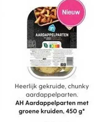 AH Aardappelparten met groene kruiden, 450 g