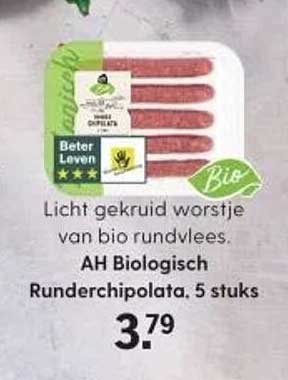 AH Biologisch Runderchipolata, 5 stuks