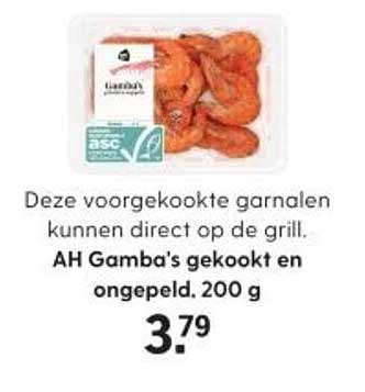 AH Gamba's gekookt en ongepeld, 200 g