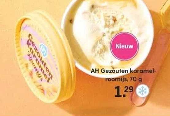 AH Gezouten karamelroomijs, 70 g