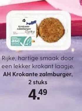 AH Krokante zalmburger, 2 stuks