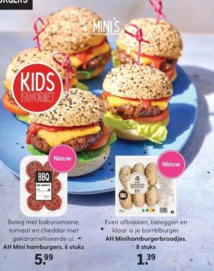 AH Mini hamburgers, 6 stuks