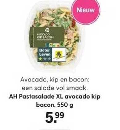 AH Pastasalade XL avocado kip bacon, 550 g