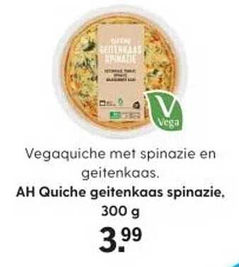 AH Quiche geitenkaas spinazie, 300 g