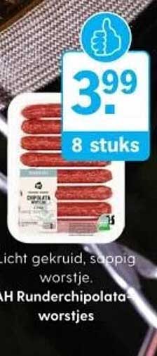 AH Runderchipolata-worstjes 8 stuks