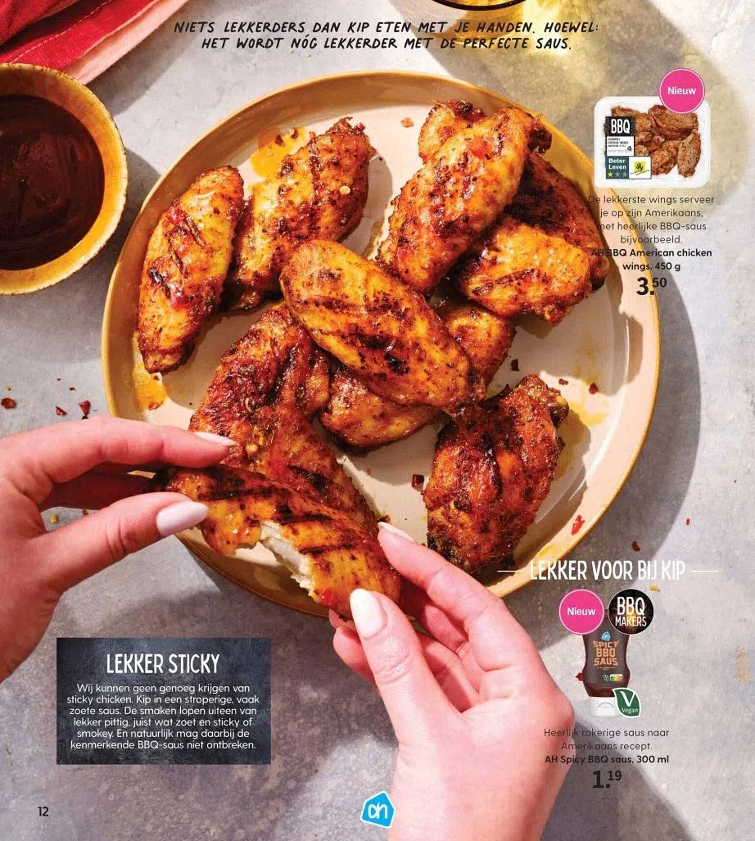 BBQ American chicken wings 450 g voor €3,50