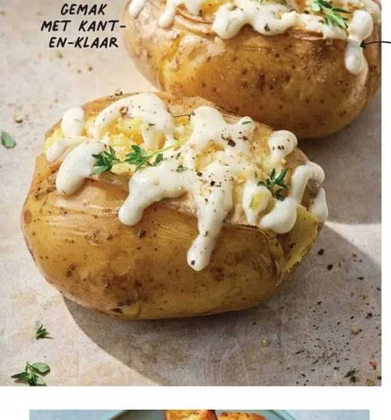 Kant-en-klaar aardappelen met smaakvolle saus