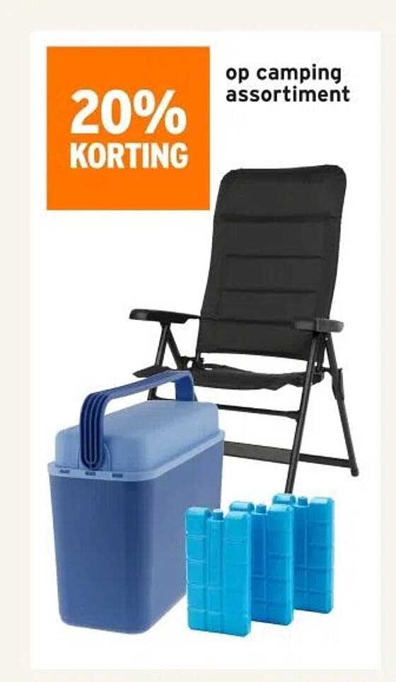 20% korting op camping assortiment