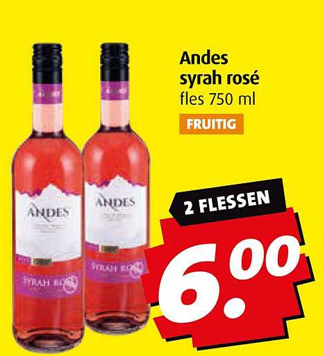 Andes syrah rosé fles 750 ml