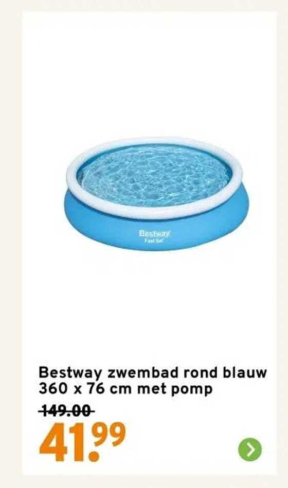 Bestway zwembad rond blauw 360 x 76 cm met pomp