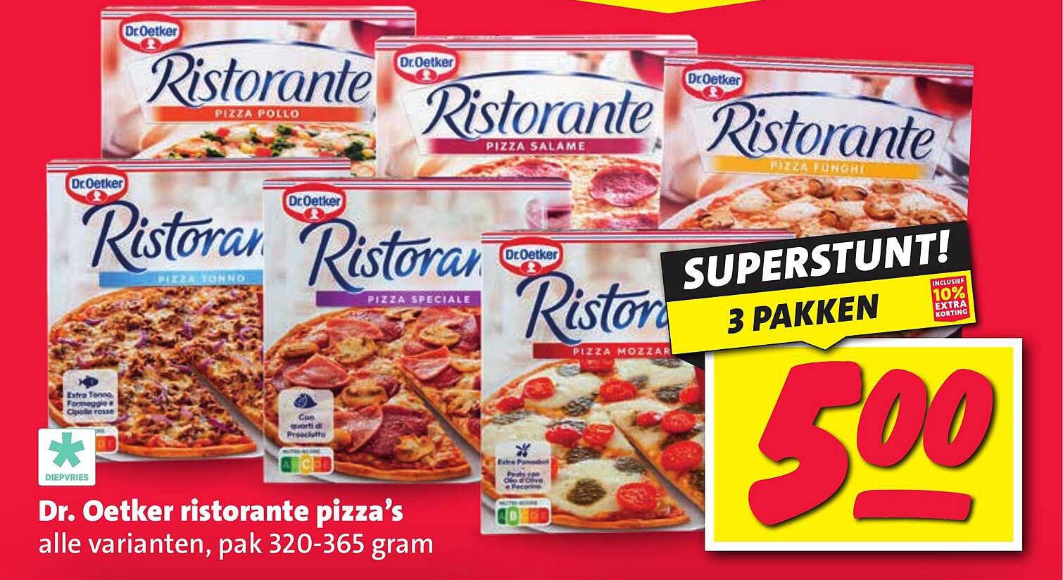 Dr. Oetker ristorante pizza’s alle varianten, pak 320-365 gram