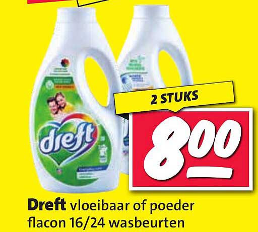Dreft vloeibaar of poeder flacon 16/24 wasbeurten