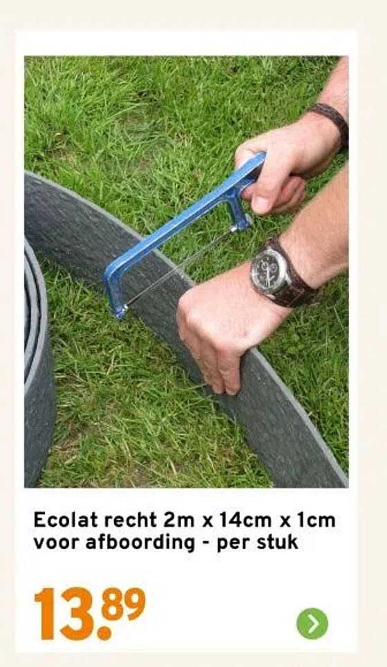 Ecolat recht 2m x 14cm x 1cm voor afboording - per stuk