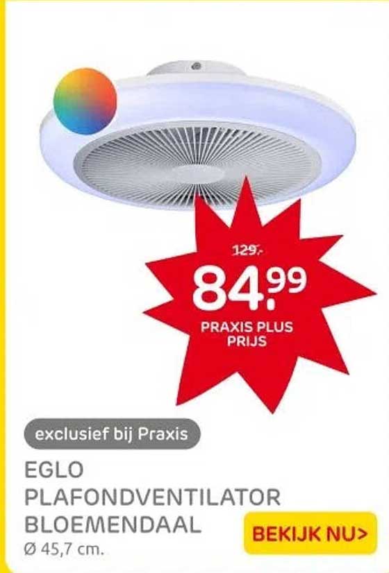 EGLO PLAFONDVENTILATOR BLOEMENDAAL