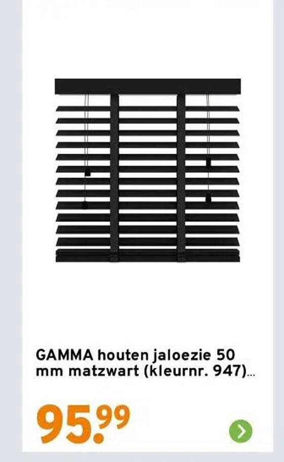 GAMMA houten jalozie 50 mm matzwart (kleur nr. 947)