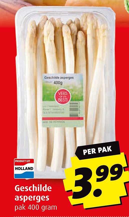 Geschilde asperges pak 400 gram