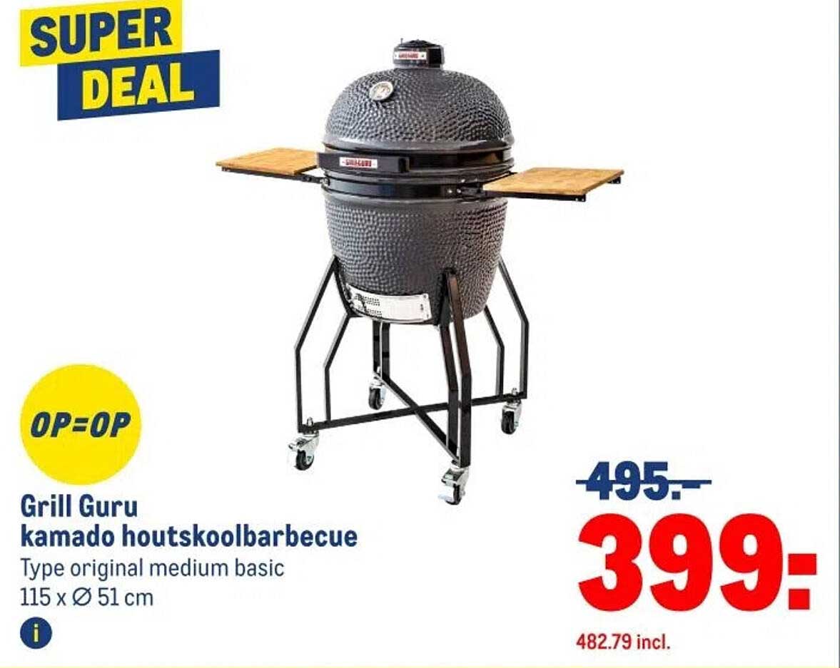 Grill Guru kamado houtskoolbarbecue Type original medium basic 115 x Ø 51 cm