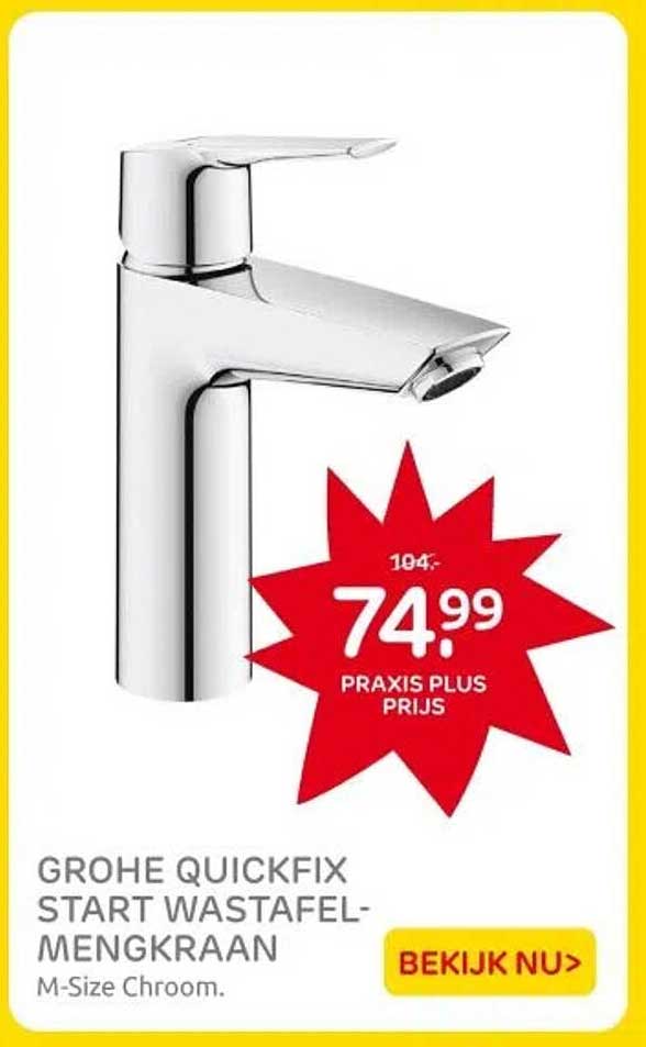 GROHE QUICKFIX START WASTAFEL-MENGKRAAN M-Size Chroom.