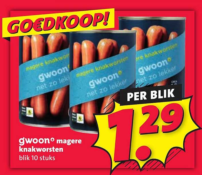 gwoon® magere knakworsten blik 10 stuks