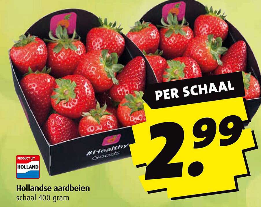 Hollandse aardbeien schaal 400 gram