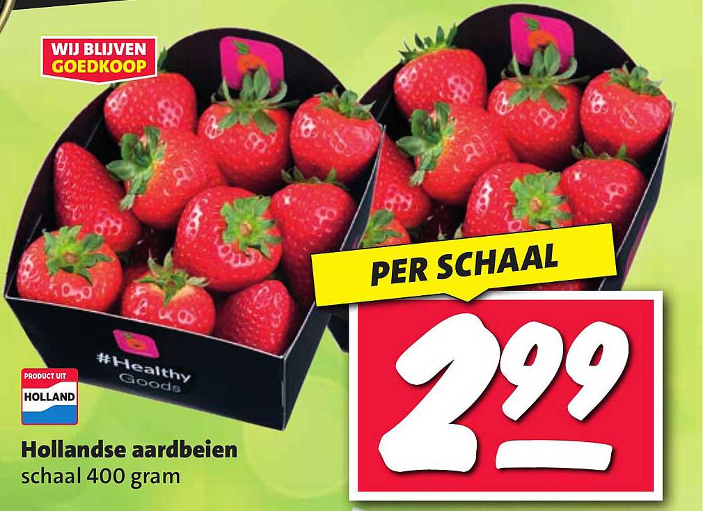Hollandse aardbeien schaal 400 gram