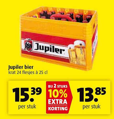Jupiler bier krat 24 flesjes à 25 cl
