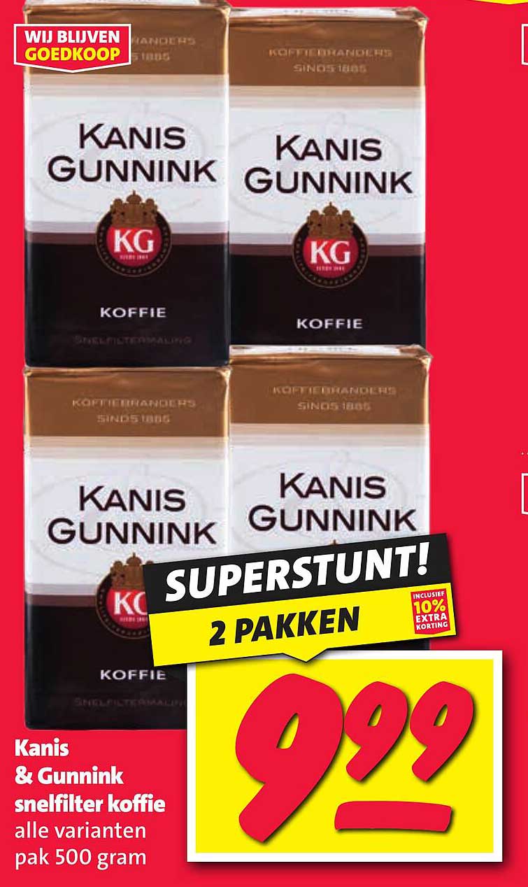 Kanis & Gunnink snelfilter koffie alle varianten pak 500 gram
