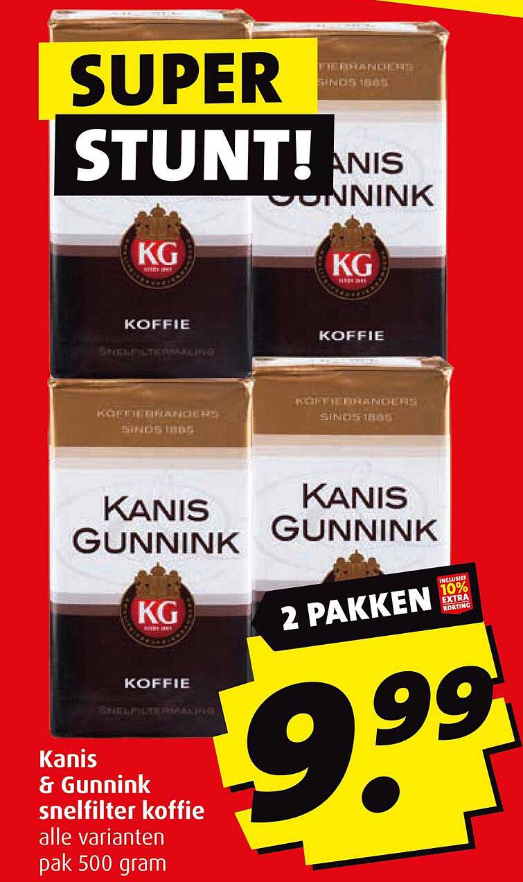 Kanis & Gunnink snelfilter koffie alle varianten pak 500 gram