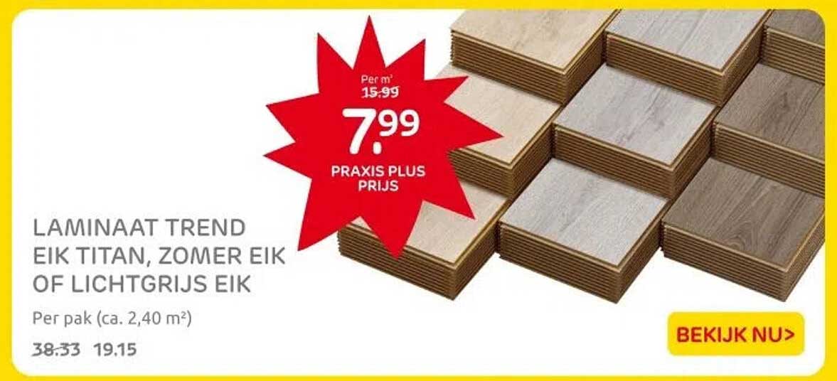 LAMINAAT TREND EIK TITAN, ZOMER EIK OF LICHTGRIJS EIK