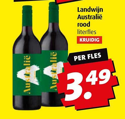 Landwijn Australië rood literfles