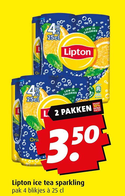 Lipton ice tea sparkling pak 4 blikjes à 25 cl