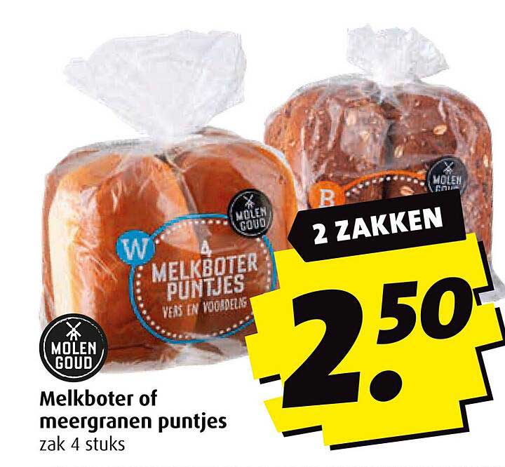 Melkboter of meergranen puntjes zak 4 stuks