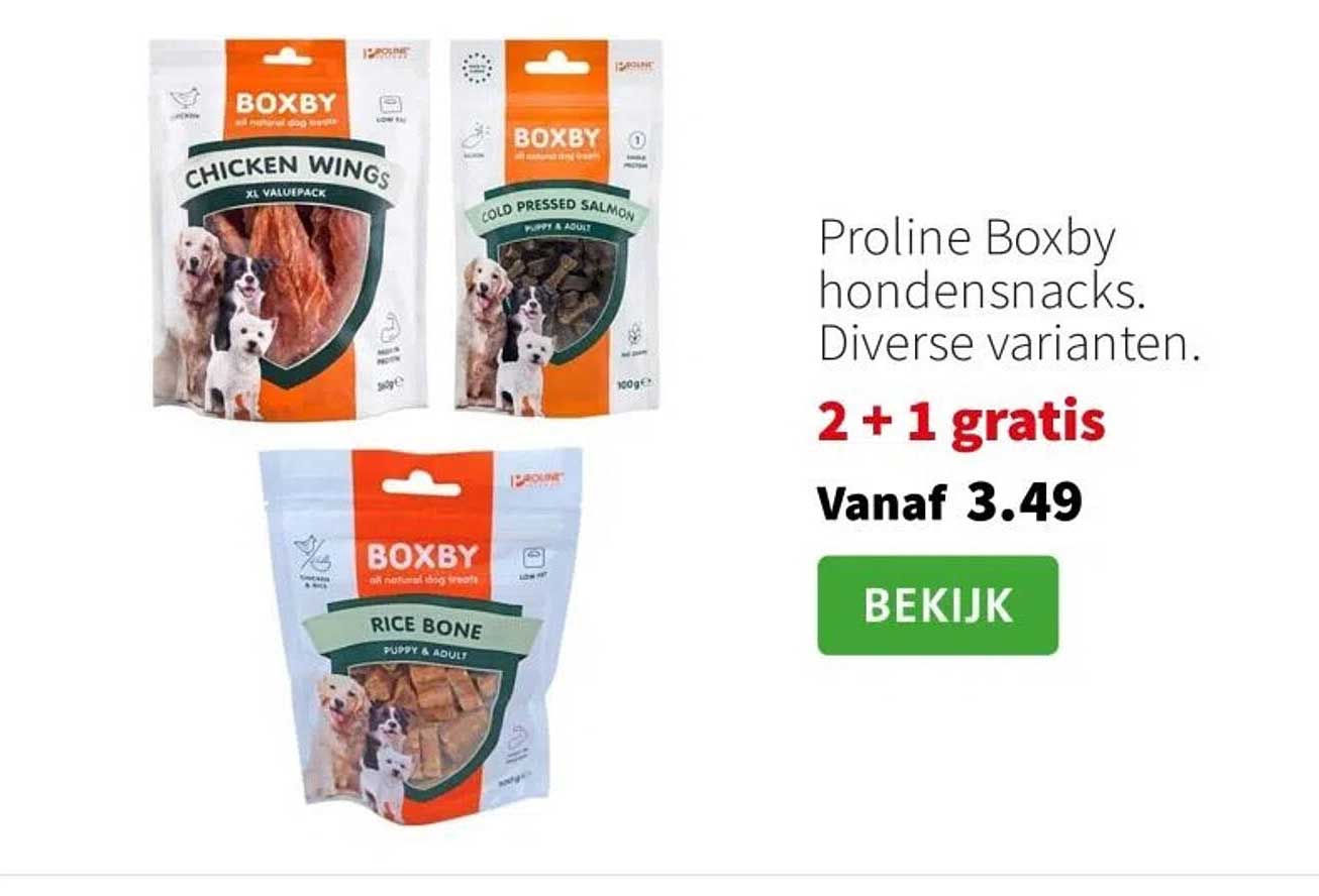 Proline Boxby hondensnacks. Diverse varianten.