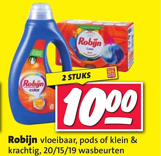 Robijn vloeibaar, pods of klein & krachtig, 20/15/19 wasbeurten