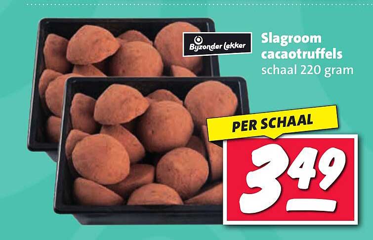 Slagroom cacaotruffels schaal 220 gram