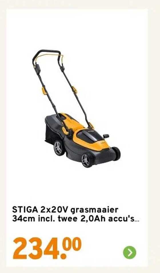 STIGA 2x20V grasmaaier 34cm incl. twee 2,0Ah accu's