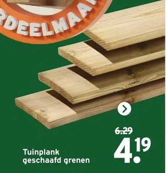 Tuinplank geschaafd groen