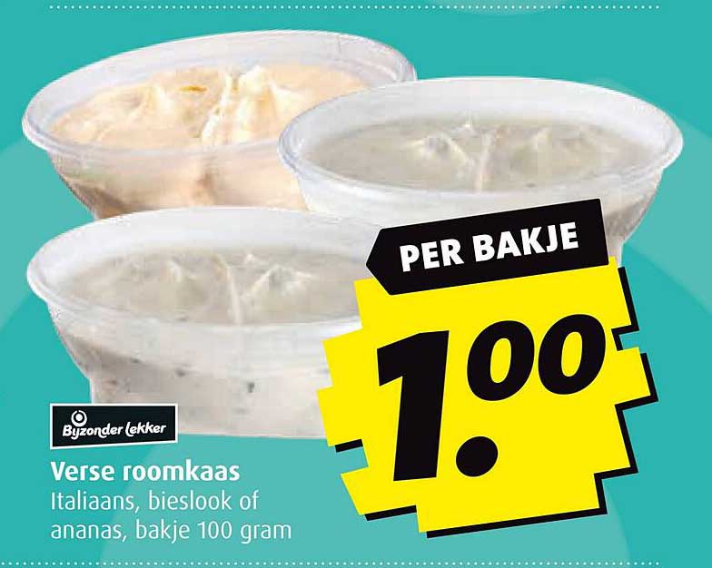 Verse roomkaas - Italiaans, bieslook of ananas, bakje 100 gram