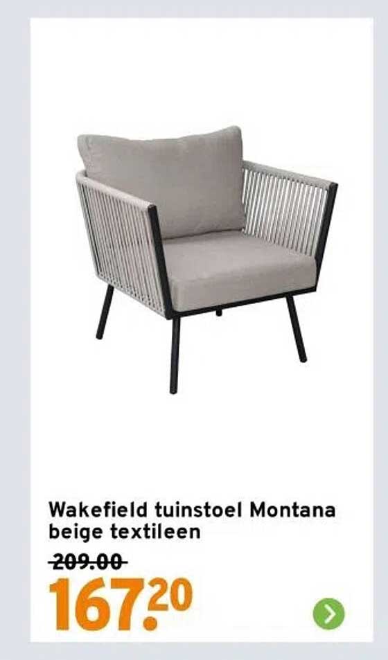 Wakefield tuinstoel Montana beige textileen