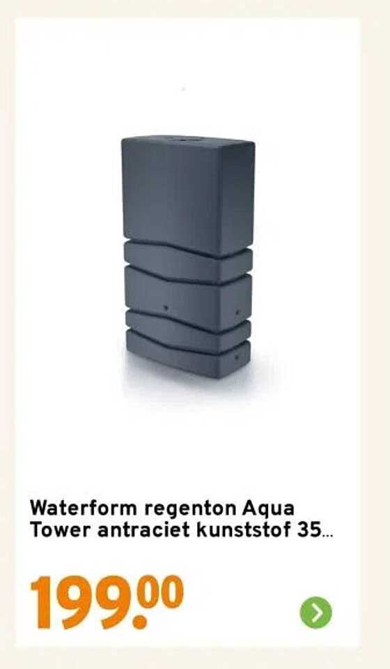 Waterform regenton Aqua Tower antraciet kunststof 35...