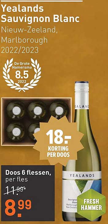 Yealands Sauvignon Blanc - Doos 6 flessen, per fles