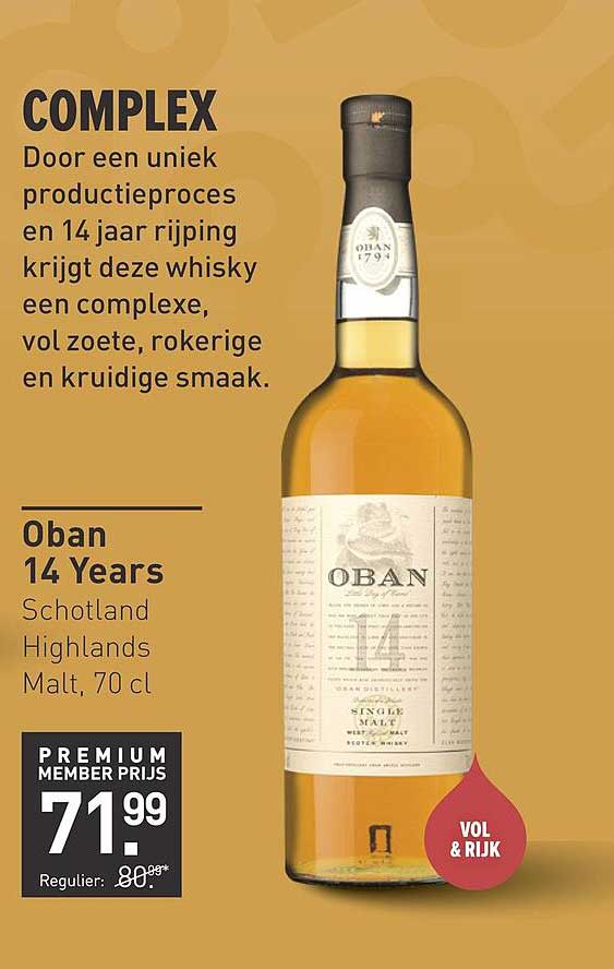 Oban 14 Years Schotland Highlands Malt, 70 cl