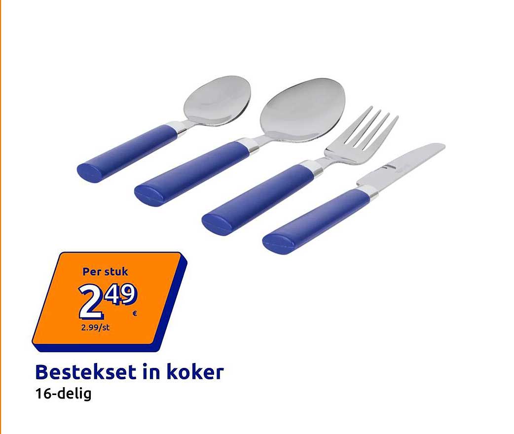 Bestekset in koker 16-delig