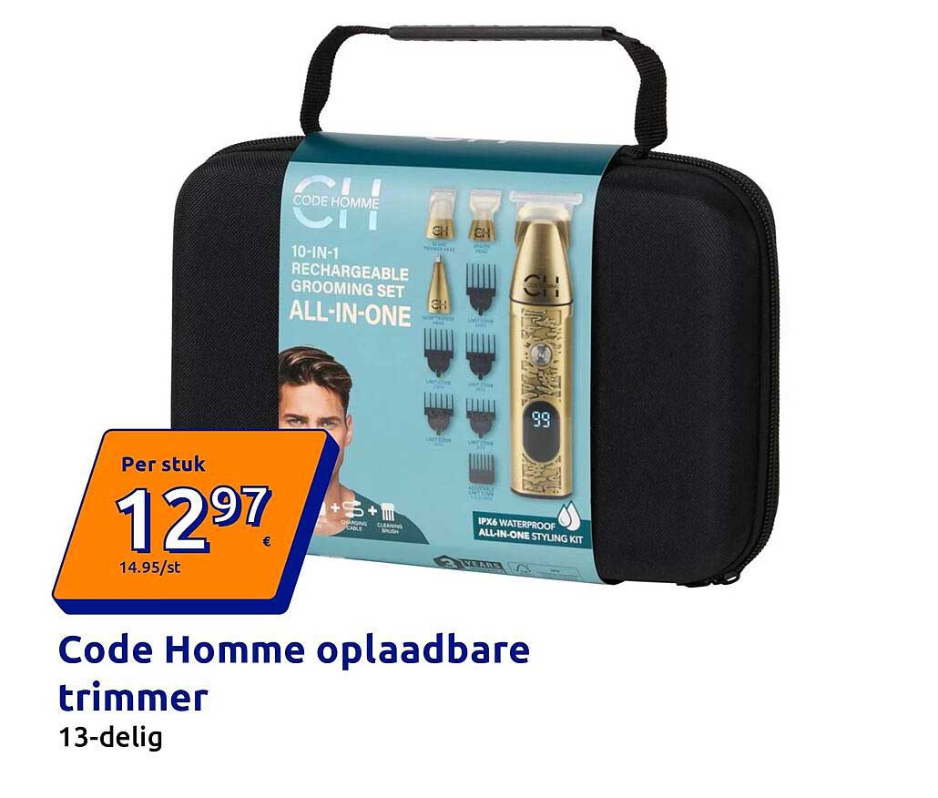 Code Homme oplaadbare trimmer 13-delig