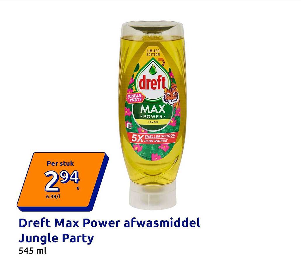 Dreft Max Power afwasmiddel Jungle Party
