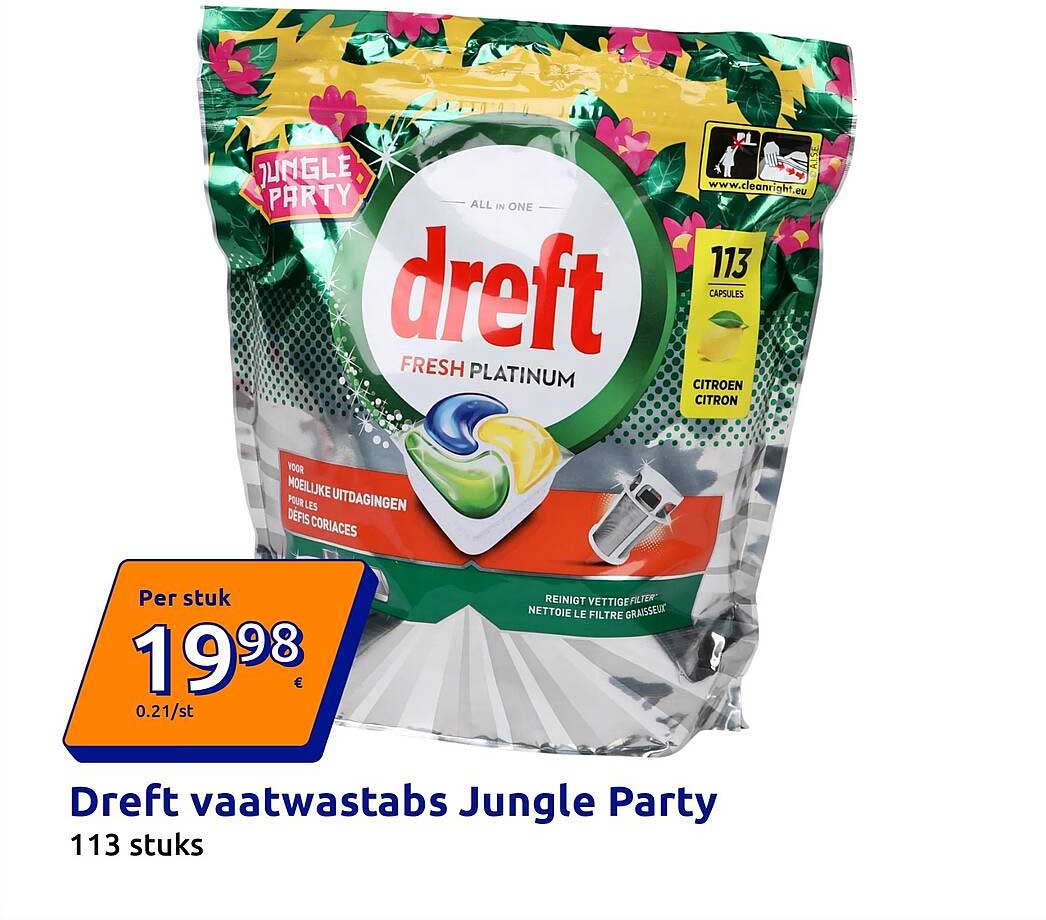 Dreft vaatwastabs Jungle Party 113 stuks